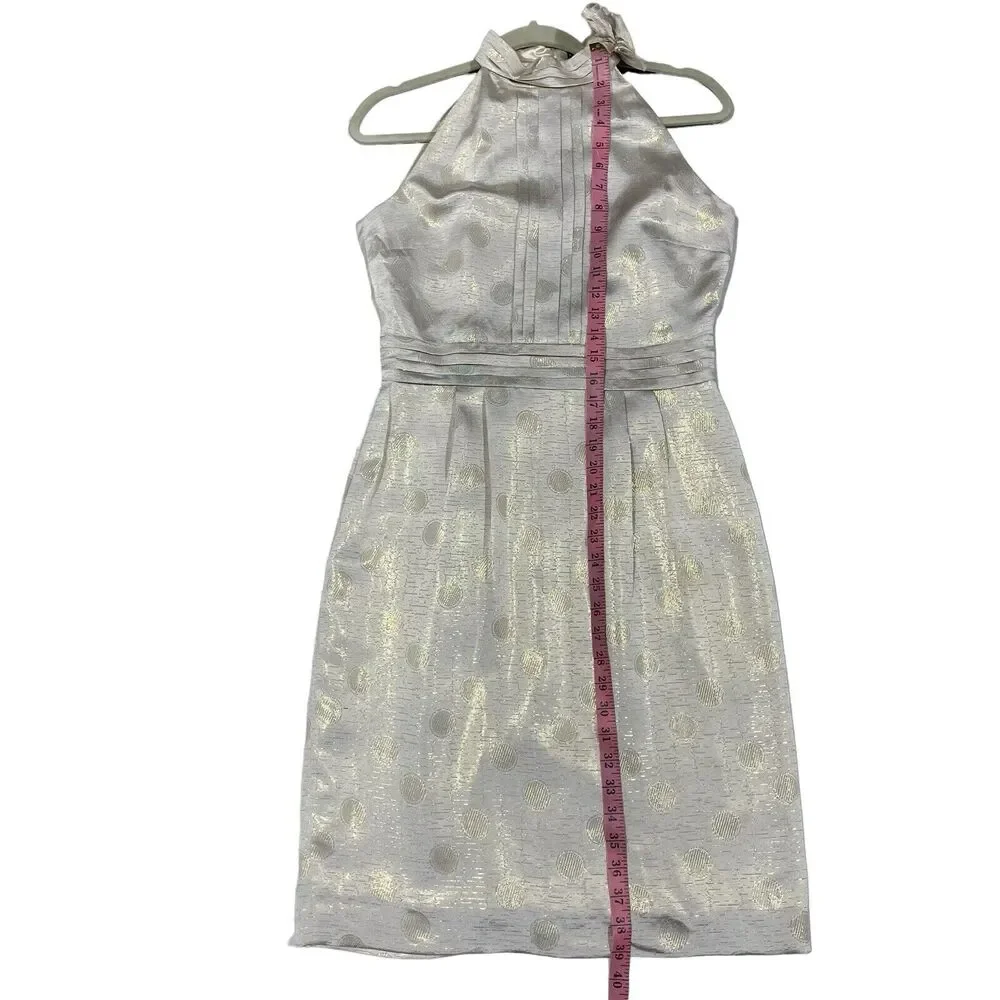 ANTONIO MELANI silk Sheath Dress Women 4 Halter Slimming Quiet Luxury Comfort - Picture 4 of 11